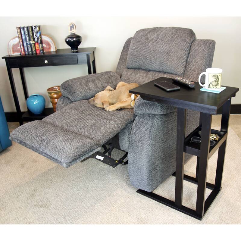 Solid Acacia Wood C Table With Storage Tray