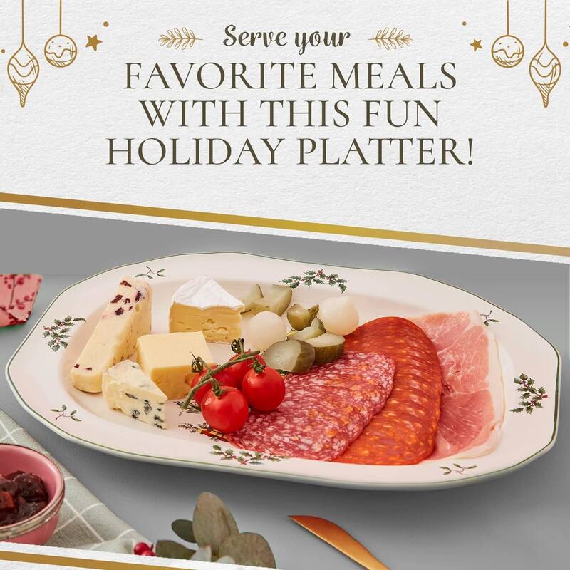 Spode Christmas Tree Sculpted Platter - 19" L x 16" W