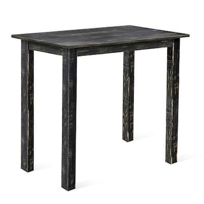 Rena Counter Table, 48 Inch Rectangular Black Sand Mahogany Wood