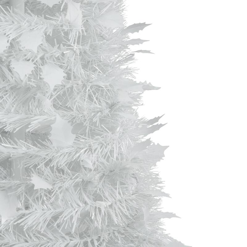 6' White Tinsel Pop-Up Artificial Christmas Tree, Unlit - 6 Foot