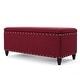 preview thumbnail 41 of 60, Tatiana Contemporary Fabric Storage Ottoman with Nailhead Trim by Christopher Knight Home