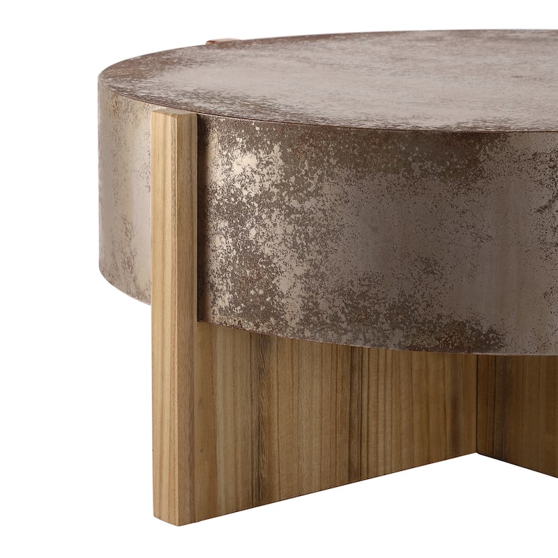 Christopher Knight Home - Rustic Wooden Coffee Table with Burnt Wood Legs