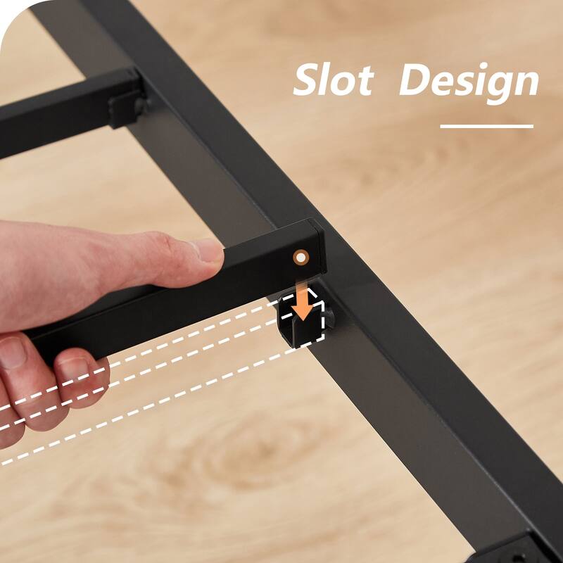 VECELO Twin Size Kids Bed Frame Easy-to-assemble Metal Twin Platform Bed Frame with Under-bed Storage