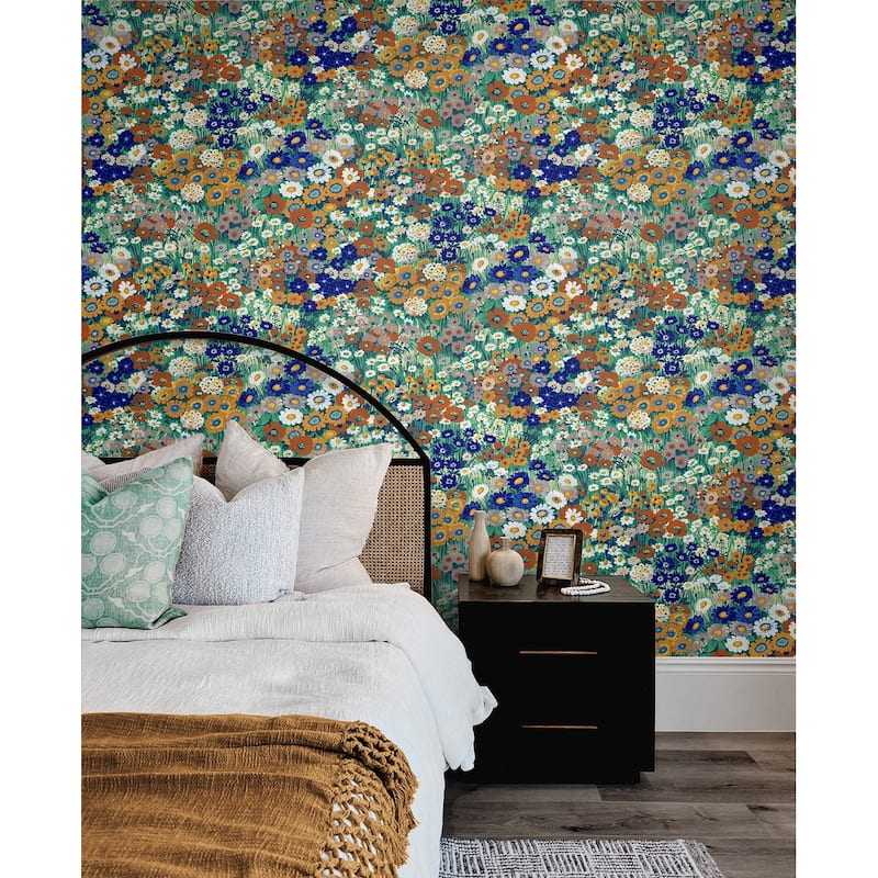 NextWall Floral Meadow Peel and Stick Wallpaper