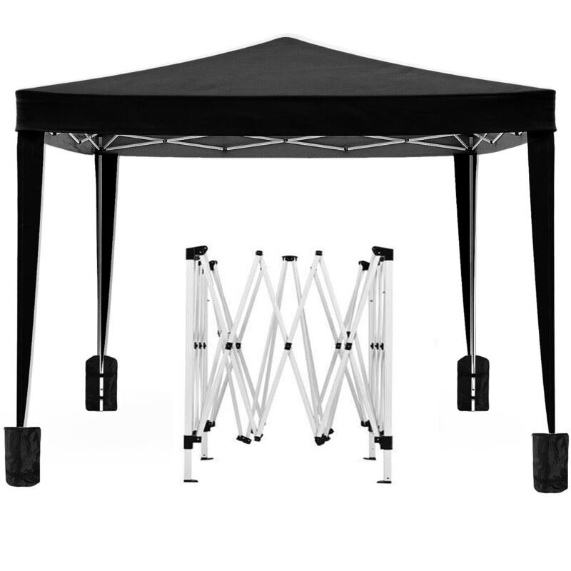 10'x10' Folding Canopy,4 Removable Sidewall Shelter UPF 50,Gazebo Portable Tents,EZ Pop Up Canopy 4pcs Weight Bag,Carry Bag