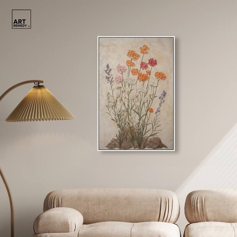 Sculpted Flora Frieze II Canvas by Art Remedy