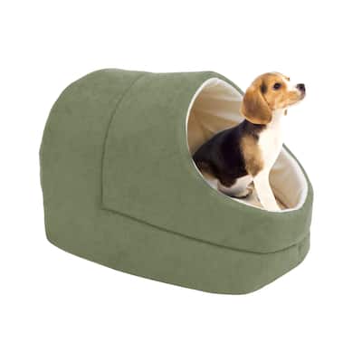 GOOPAWS Cave Covered Cat & Small Dog Bed
