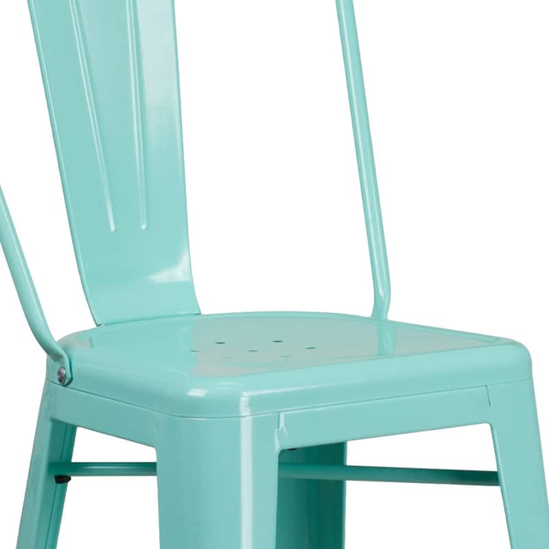 4 Pack 30" High Metal Indoor-Outdoor Barstool with Back - Kitchen Furniture