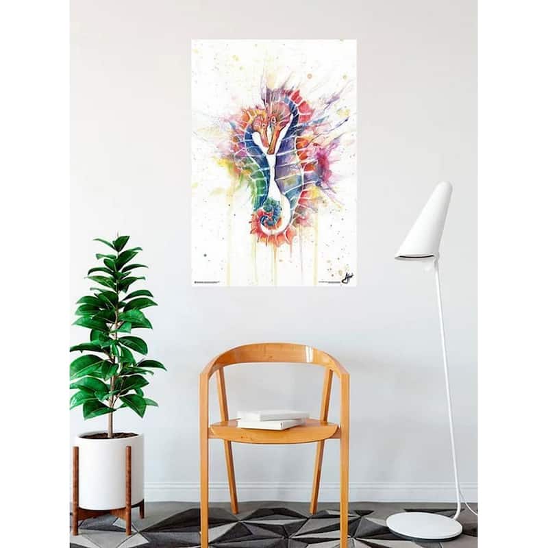 Sanguine Seahorses by Marc Allante Art Poster - 24 x 36 Inch