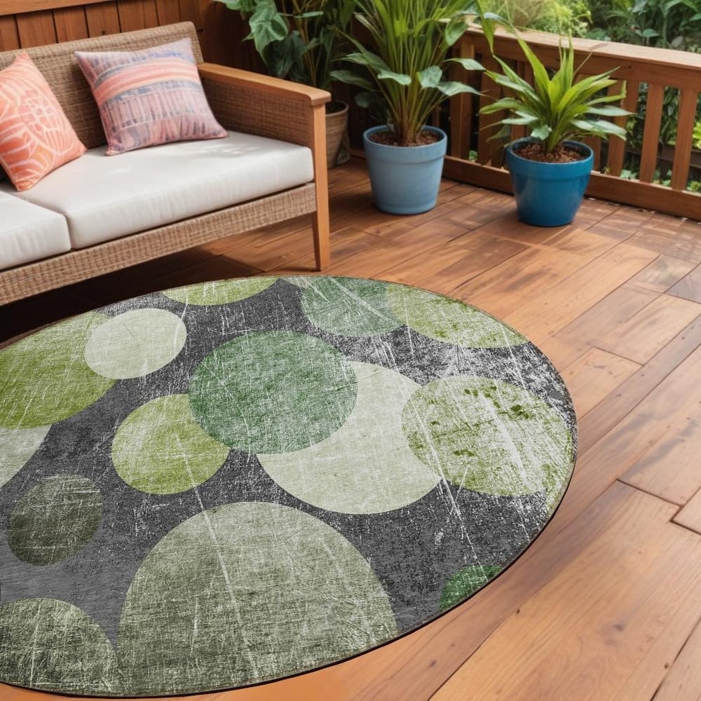 Jami Modern Art-Inspired Weather Resistant Versatile Elegance Runner Outdoor Rug