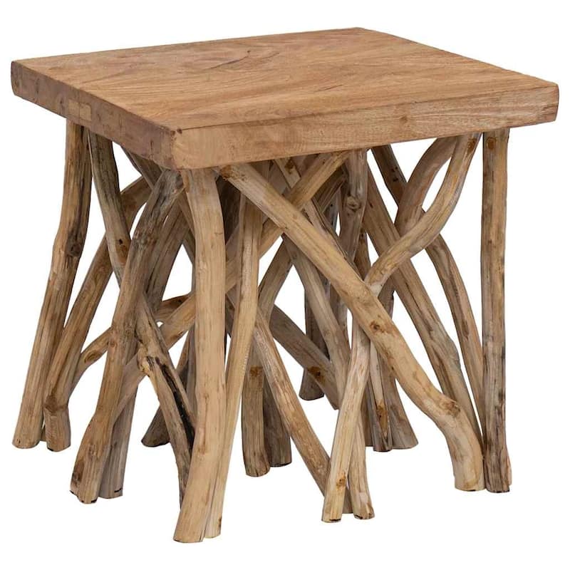 vidaXL Log Coffee Table 15.7"x15.7"x15.7" Solid Wood - 15.7" x 15.7" x 15.7"