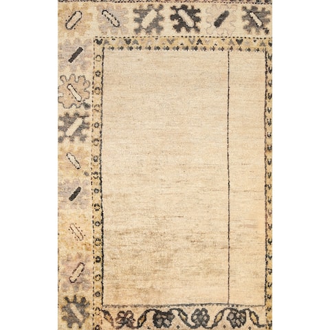 Abstract Contemporary Moroccan Oriental Area Rug Hand-knotted Carpet - 5'11" x 8'2"