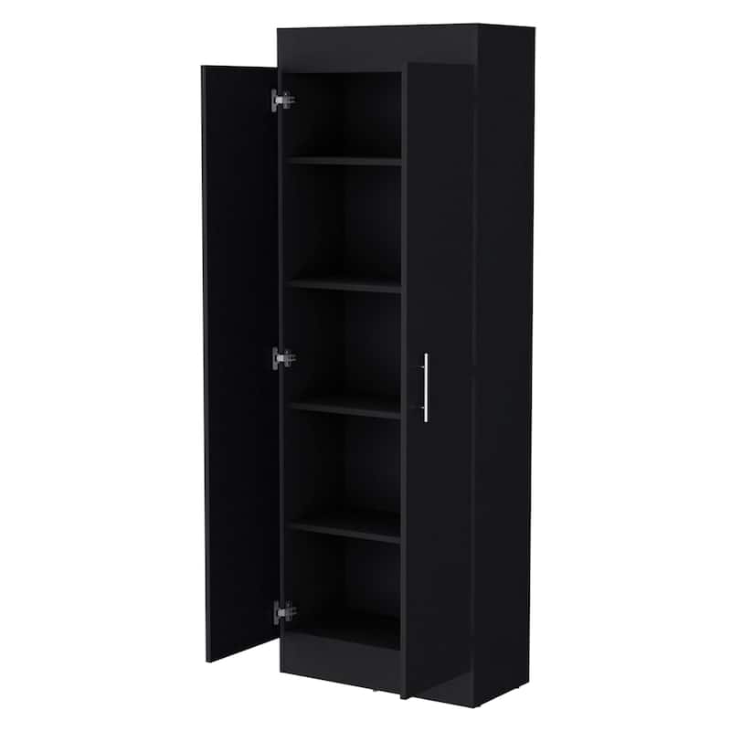 66.8" Tall 5-Shelf Pantry Cabinet with Chic Handles, Freestanding Kitchen Organizer