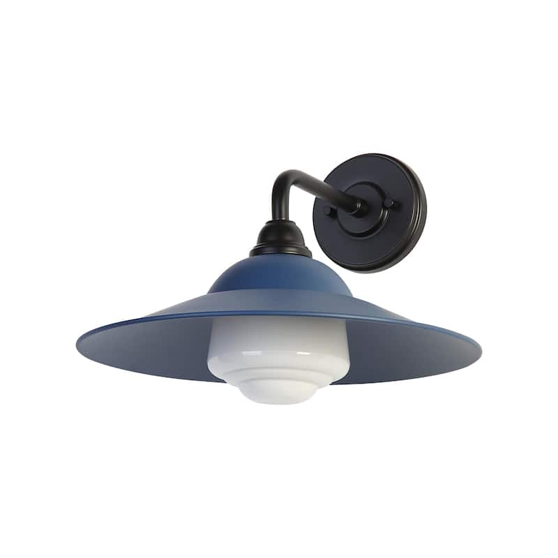 Golden Lighting 5096-OWL15 MBL Croma 12" Tall Outdoor Wall Sconce - Matte Black / Warm Blanc