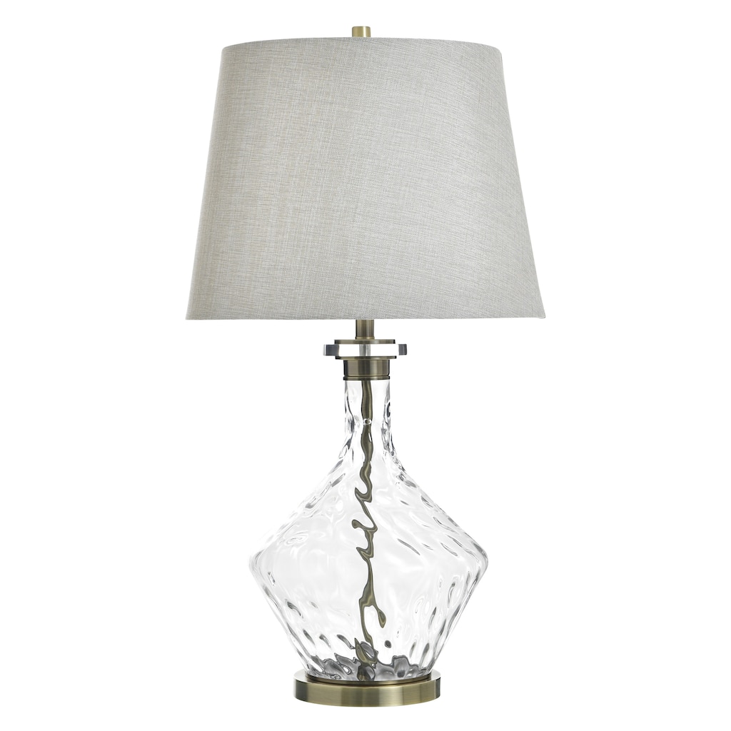 StyleCraft Celeste Glass Table Lamp - Gospic Gold - White Shade