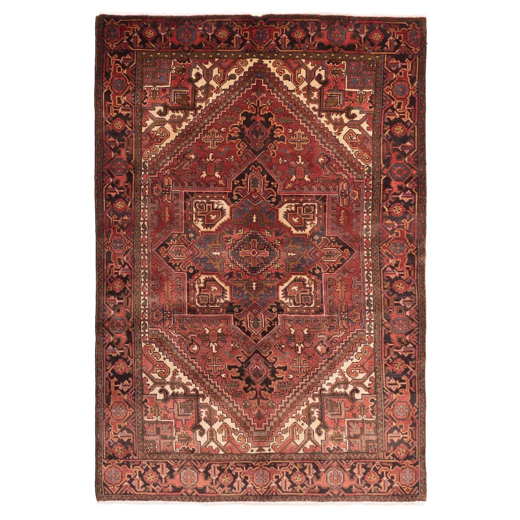 ECARPETGALLERY Hand-knotted Sarabi Dark Red Wool Rug - 6'7 x 9'6