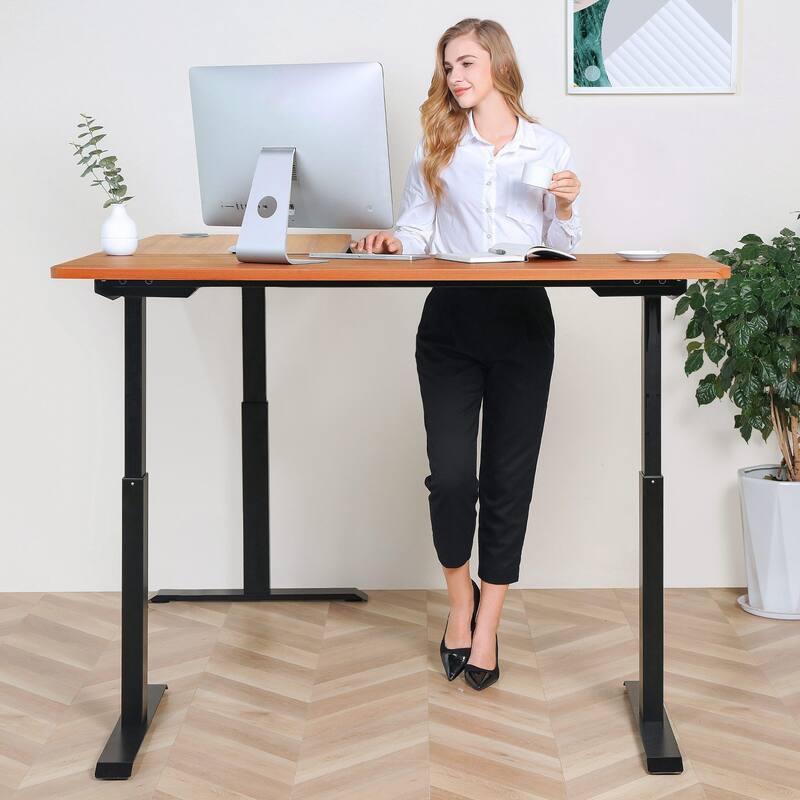 BRODAN Electric Standing Desk, Adjustable Height Office Desk, L Shape
