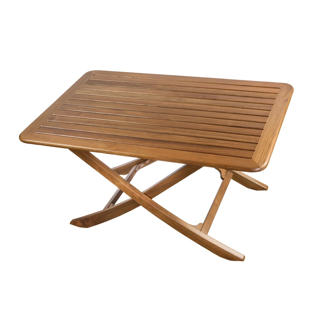 Teak Large Adjustable Slat Top Table