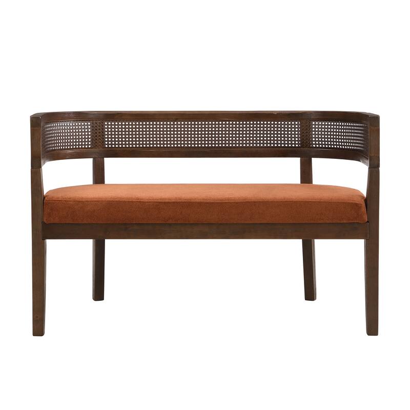 Christopher Knight Home - Modern Rattan Upholstered Loveseat with Hand-Woven Backrest