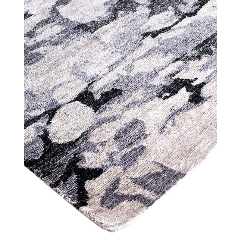 Modern One-of-a-Kind Hand-Knotted Area Rug, Gray - 8' 1" x 10' 1"