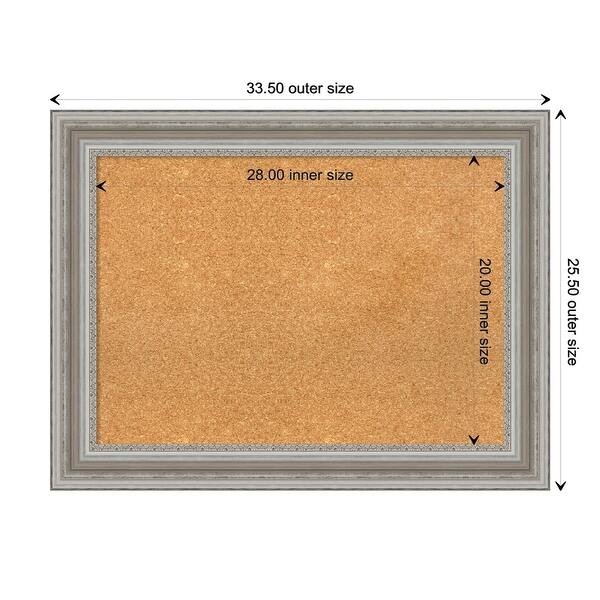 dimension image slide 12 of 15, Parlor Framed Cork Bulletin Memo Board