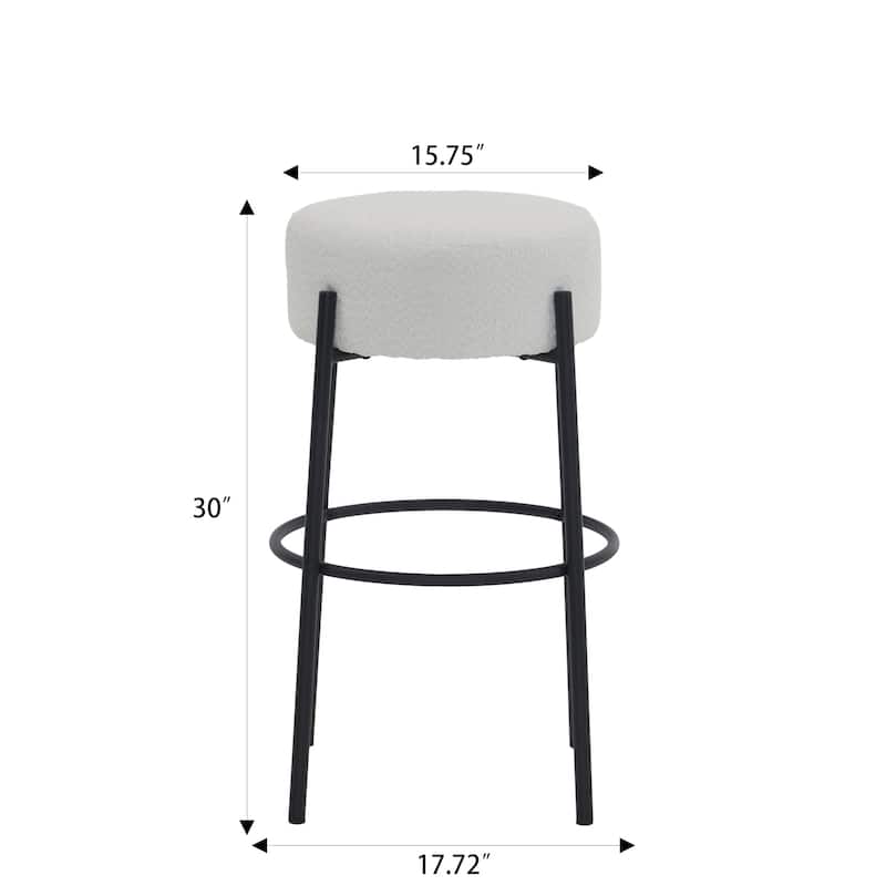 30" Tall, Round High Bar Stools, Set of 2