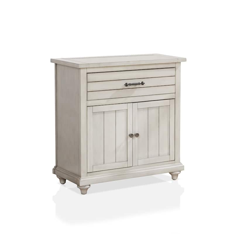 Cruize Transitional Antique White 32-inch Wood 2-Shelf Hallway Cabinet by Furniture of America