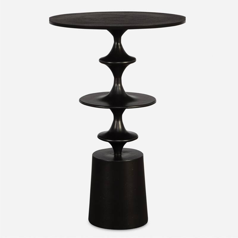 Curved Aluminum Accent Table - 23.5" - Black