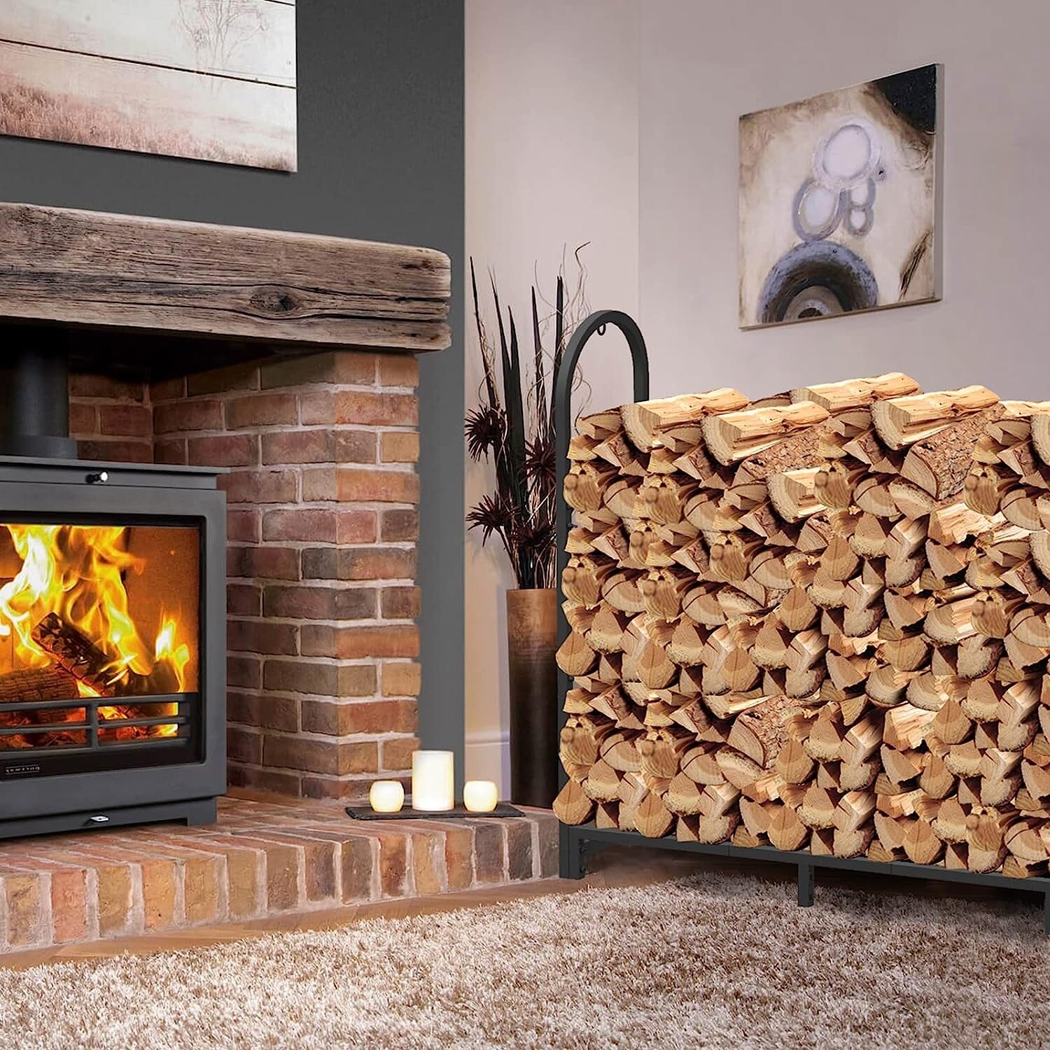 WaLensee Firewood Rack Holder, Wood Storage Outdoor Heavy Duty Steel Wood  Rack for Firewood Log Stand Indoor - Bed Bath u0026 Beyond - 37425182