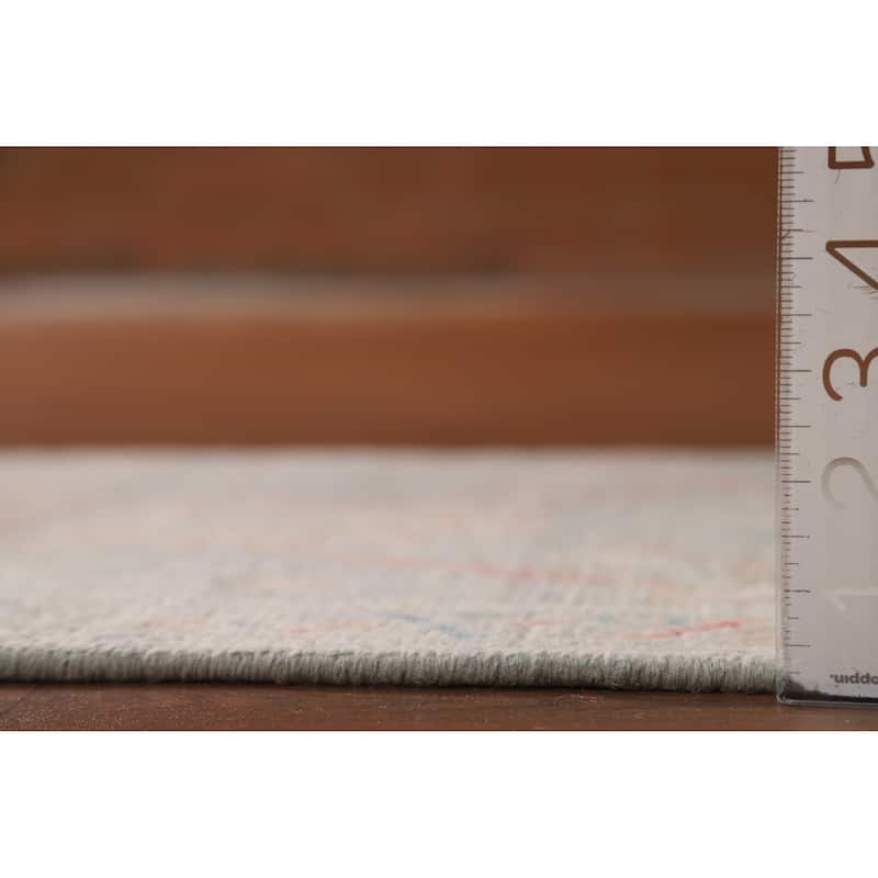 Hand Knotted Oriental 100% Wool Carpet Transitional All-Over Greys & Charcoal Oushak Runner Rug - 6' 4'' X 1' 10''