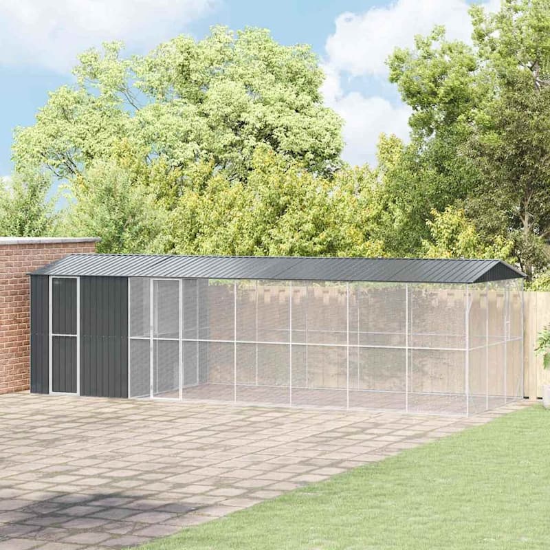 vidaXL Bird Cage Anthracite Galvanized steel - 860 x 310 x 247 cm