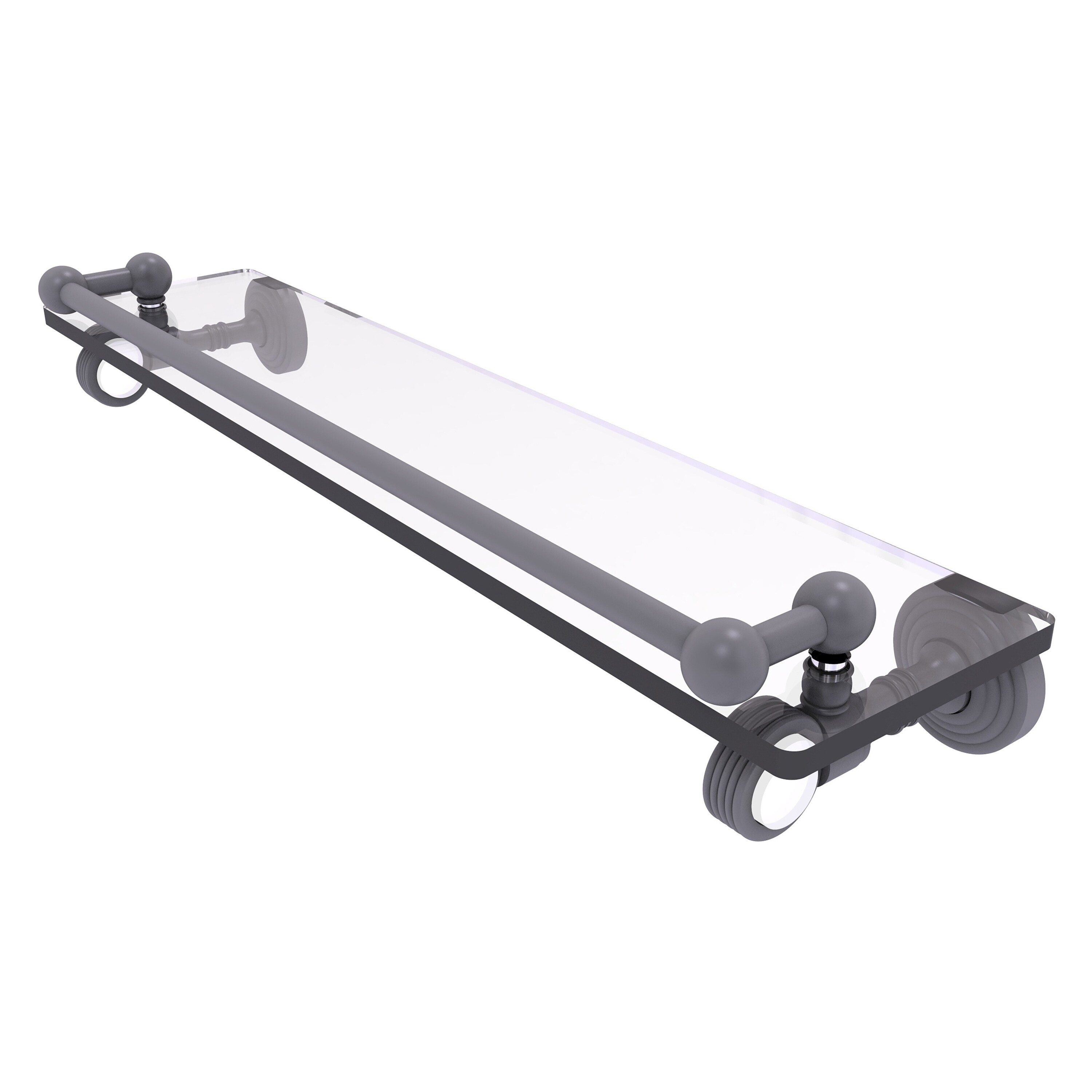 Allied Brass Pacific Grove Collection 16 Inch Gallery Glass Shelf with Grooved Accents