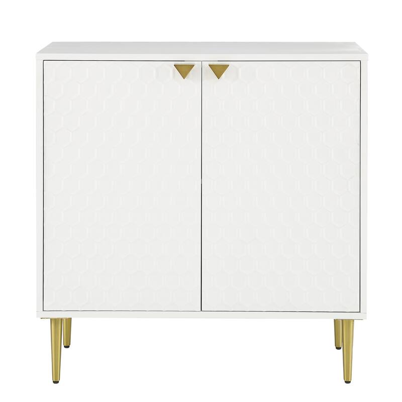 Hexagonal Pattern 2-door Storage Cabinet Buffet Cabinet Sideboard
