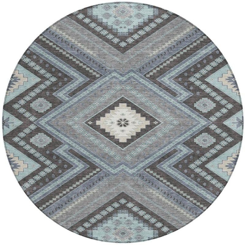 HomeRoots Tribal Transitional Rectangle Outdoor Rug