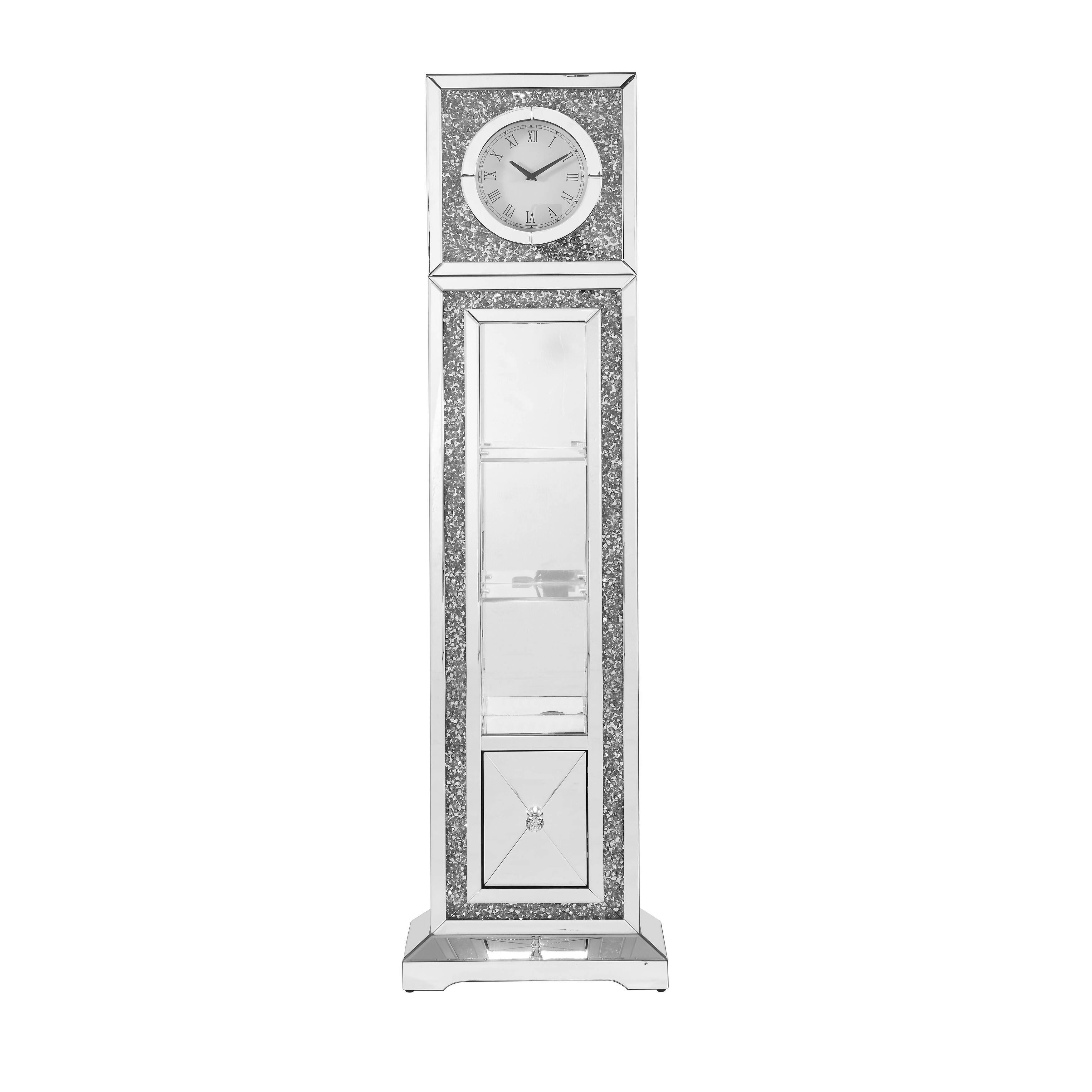 Plugin Grandfather Clock Mirrored Roman Numeral Floor Clock for Living