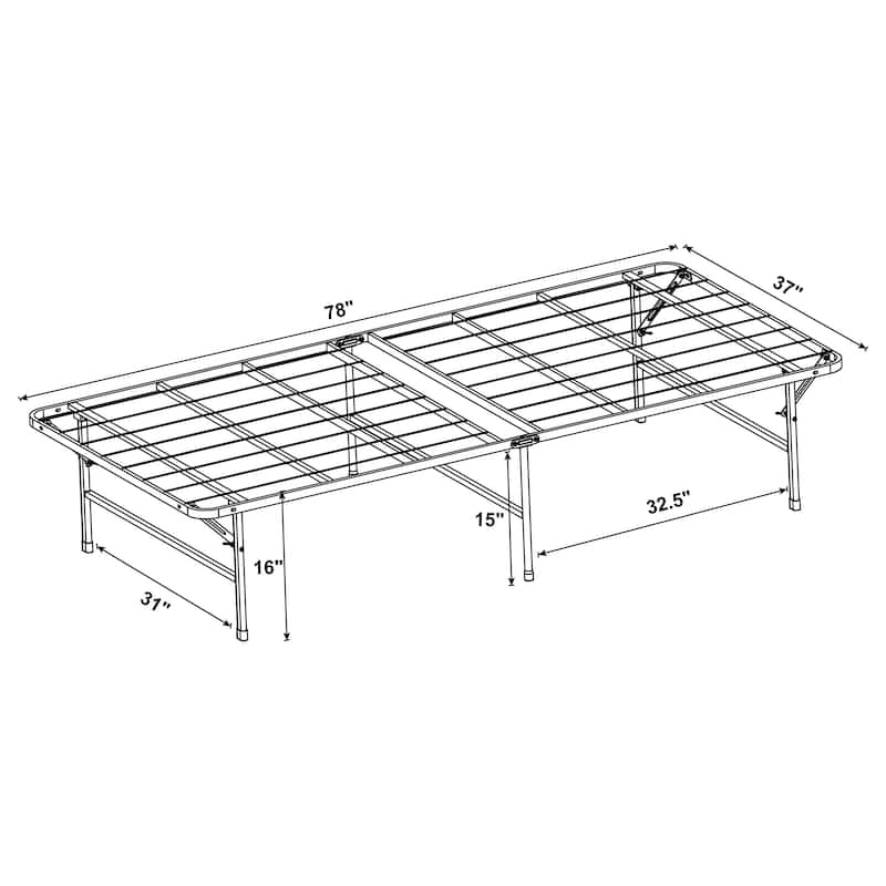 Mabel Metal Mattress Support Platform Bed Black