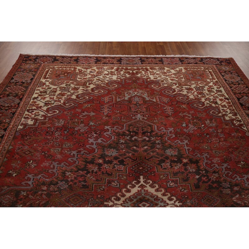 Vintage Geometric Heriz Persian Traditional Area Rug Wool Hand-knotted - 8'5" x 11'1"