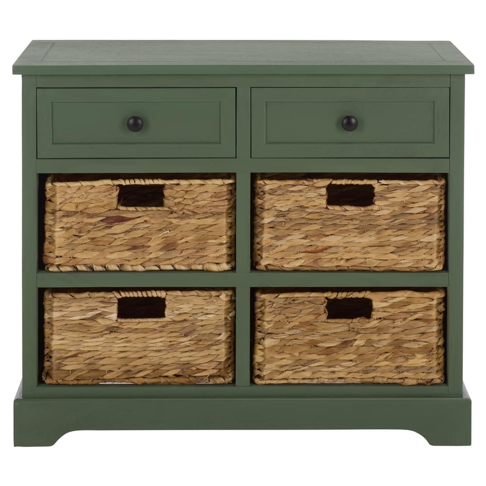 SAFAVIEH Ardelia Red 6-Drawer Storage Unit (Fully Assembled) - 30"W x 13"D x 26"H