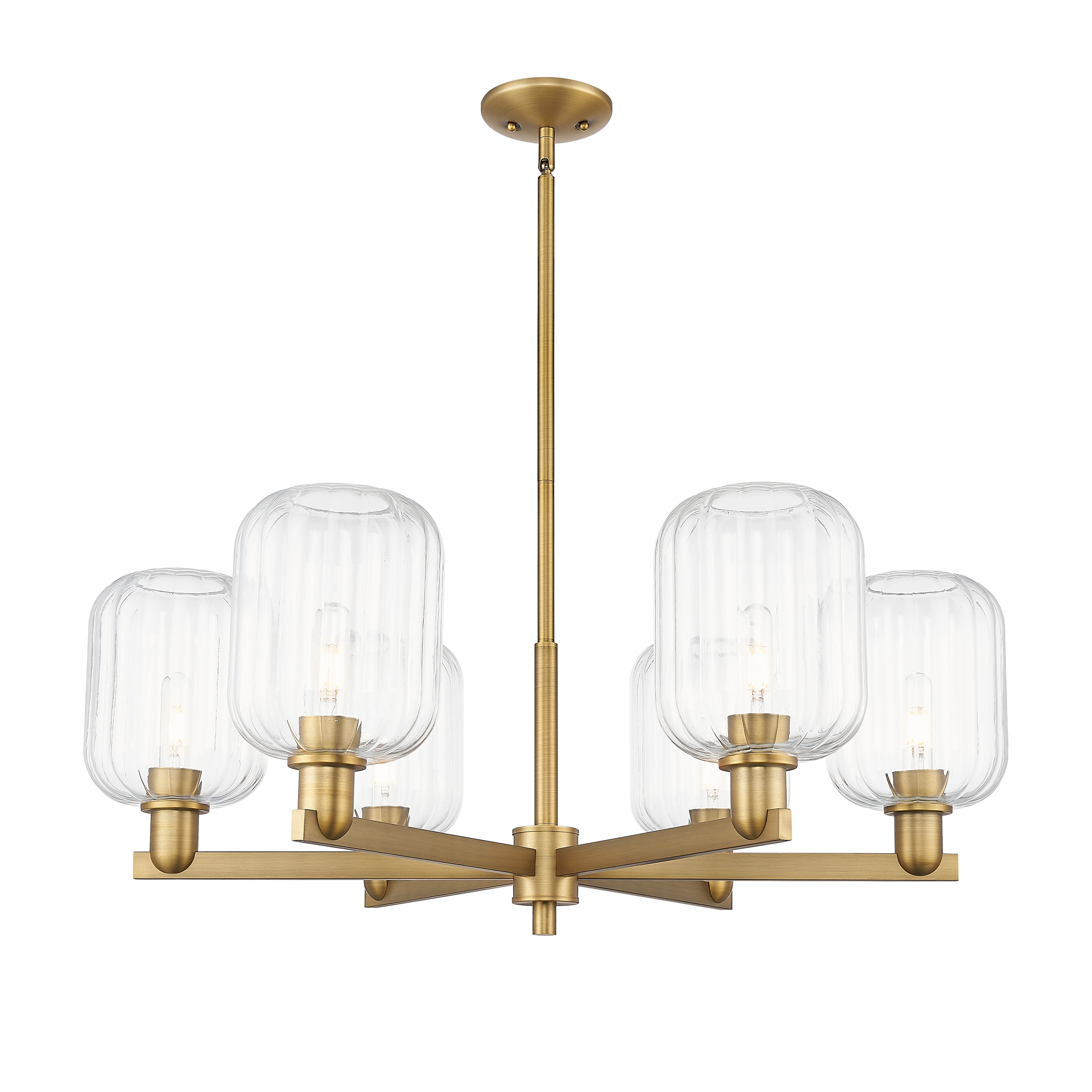 Innovations Lighting Downtown Urban - Preston - 6 Light 24" Jar Shade Stem Hung Chandelier