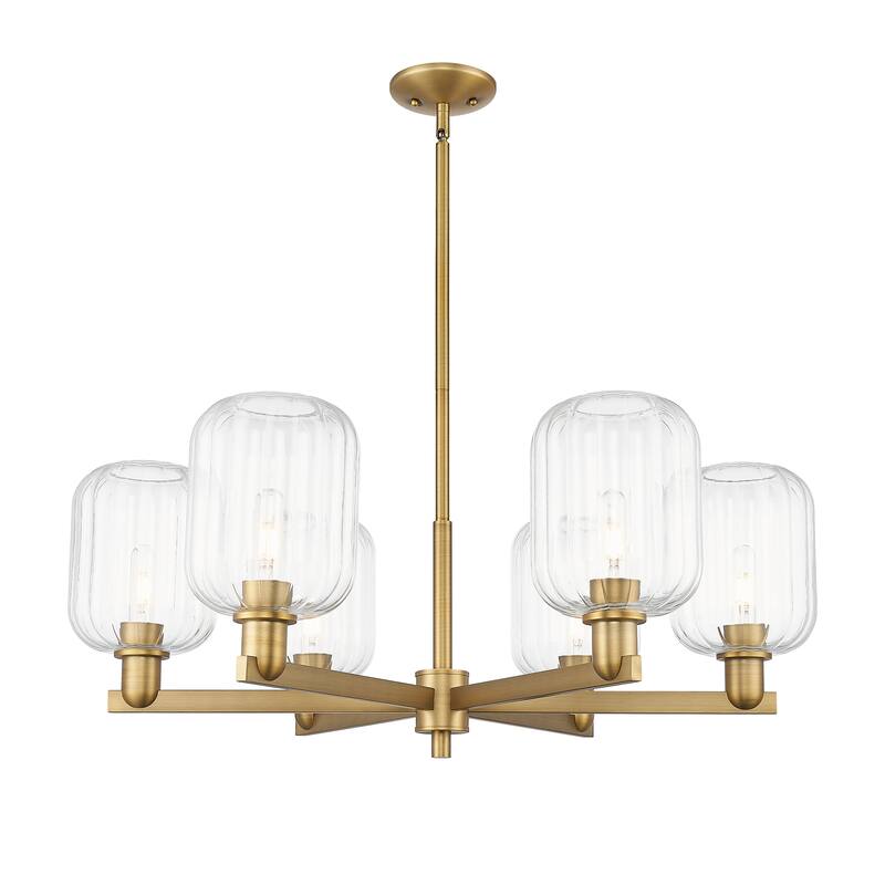 Innovations Lighting Downtown Urban - Preston - 6 Light 24" Jar Shade Stem Hung Chandelier