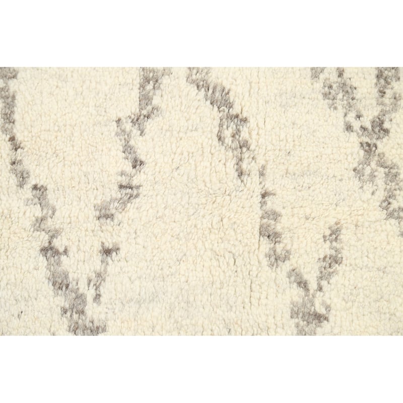 Geometric Contemporary Moroccan Oriental Wool Area Rug Hand-knotted - 5'2" x 7'7"