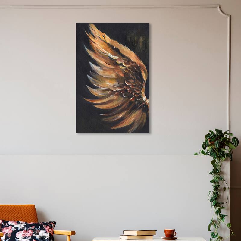 Wynwood Studio Canvas Classic and Figurative Ancient Wings I Brown and Traditional Wall Art Canvas Print - 30 x 20