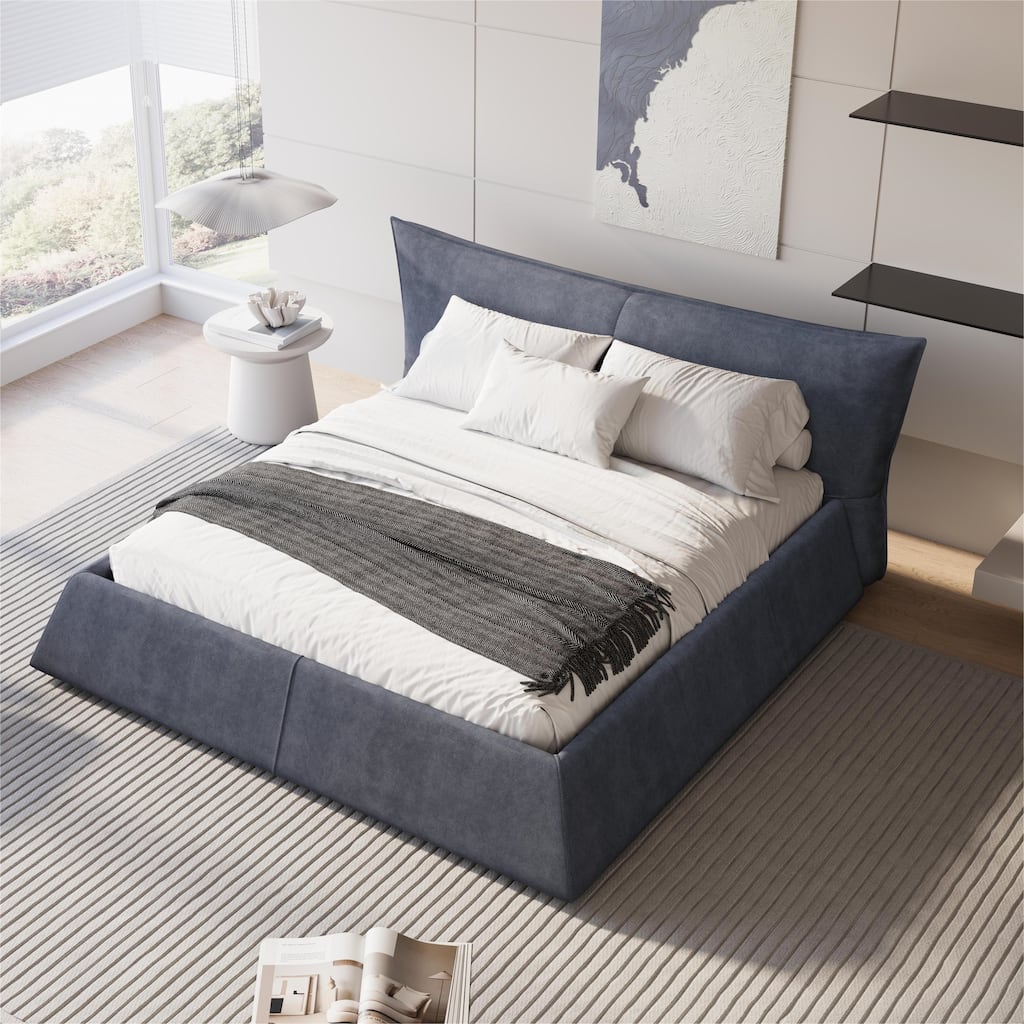 King Size Upholstered Platform Bed