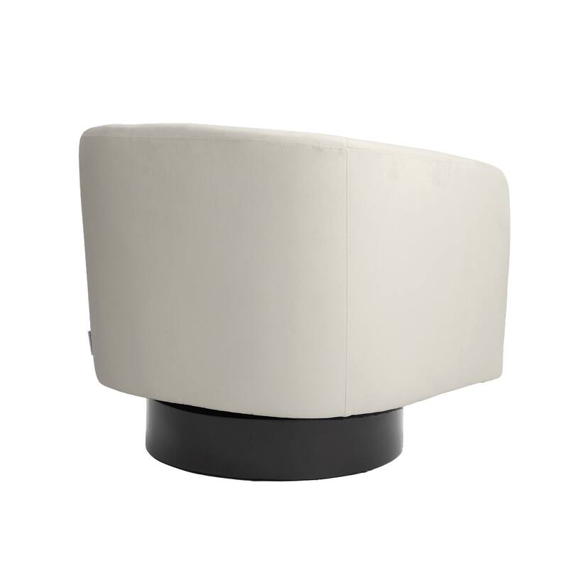 360-Degree Swivel Round Barrel Velvet Armchair Accent Chairs