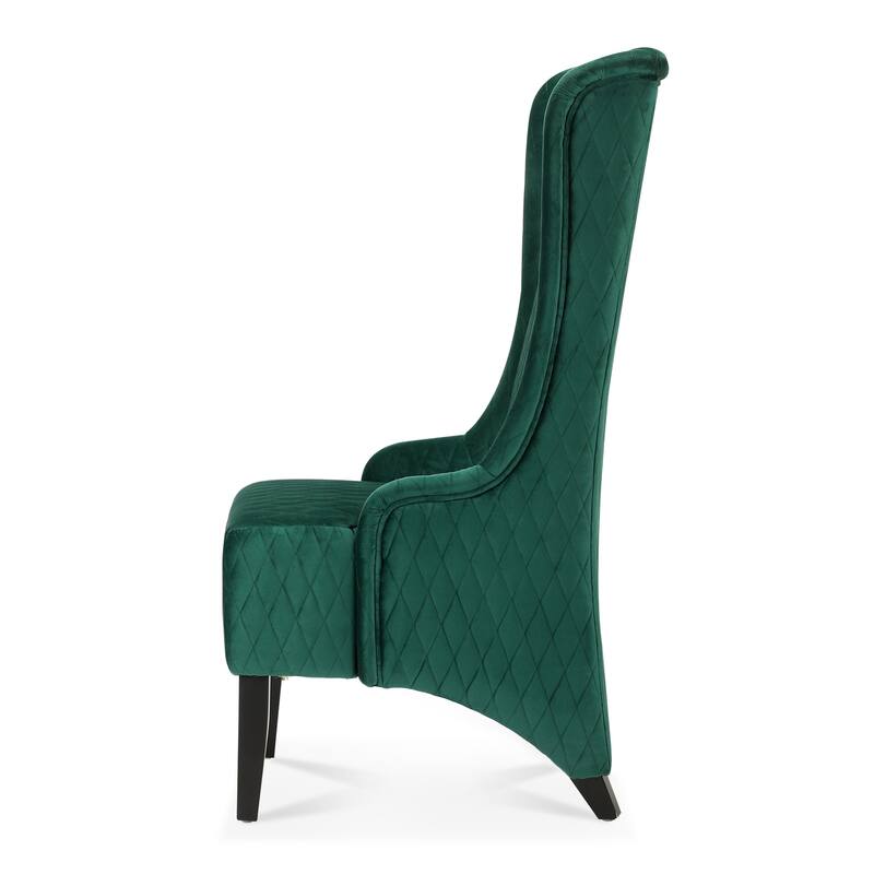 Christopher Knight Home - Evelyn High-Back Velvet Wingback Chair with Wooden Legs