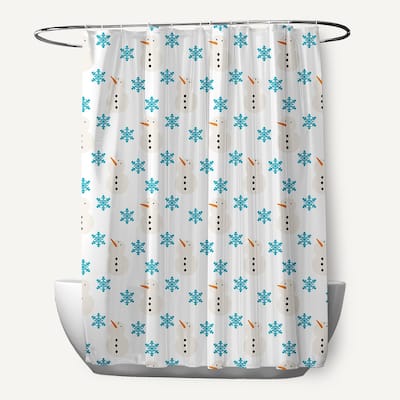 Snow Men In Snowstorm Shower Curtain