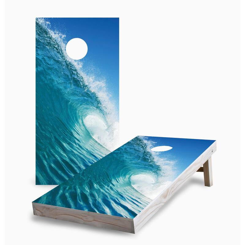 Wave Surfing Corn Hole Board Set with Carry Case - 16 Years and Up