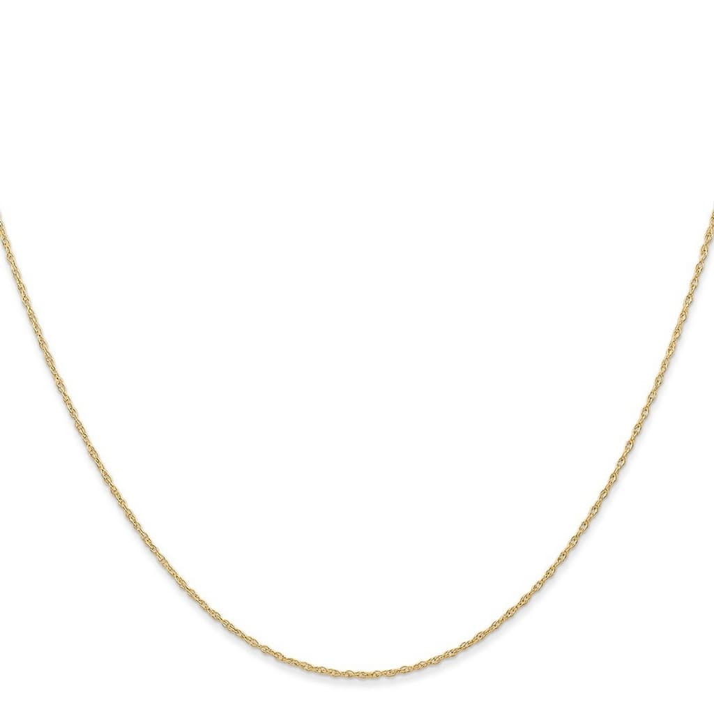 Curata 14k Yellow Gold Solid 0.6mm Carded Cable Rope Chain Necklace Options: 16 18 20 24