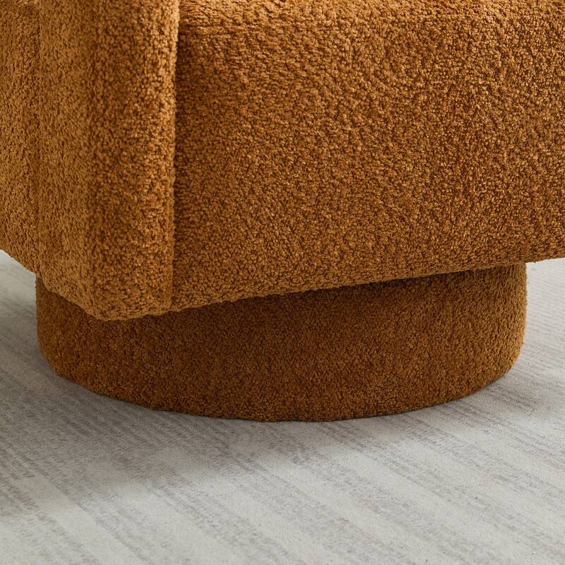 Upholstered Swivel Accent Chair, Modern Arm Chair with Open Back,360 Degree Swivel Lounge Club Chair with Removable Back Cushion