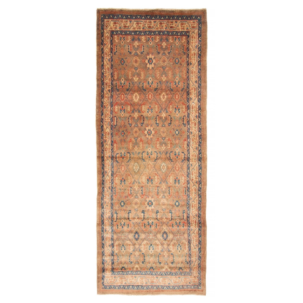 ECARPETGALLERY Hand-knotted Andelz Light Brown Wool Rug - 4' 1" x 10' 10"